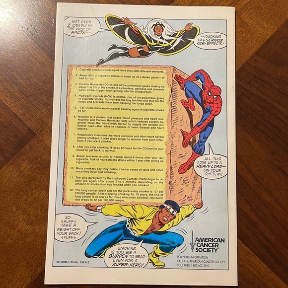 VINTAGE 1982 SPIDER-MAN STORM AND POWER MAN BATTLE SMOKESCREEN MARVEL COMIC BOOK - Picture 2 of 7